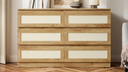 Boho Dresser For Bedroom, Boho 6-Drawer Storage Chest for Adults and Kids