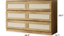 Boho Dresser For Bedroom, Boho 6-Drawer Storage Chest for Adults and Kids