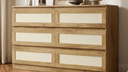 Boho Dresser For Bedroom, Boho 6-Drawer Storage Chest for Adults and Kids