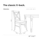 Classic X Back Side Chair Set of 2, Gray Oak