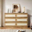 Boho Dresser For Bedroom, Boho 6-Drawer Storage Chest for Adults and Kids