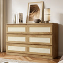 Boho Dresser For Bedroom, Boho 6-Drawer Storage Chest for Adults and Kids