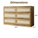 Boho Dresser For Bedroom, Boho 6-Drawer Storage Chest for Adults and Kids