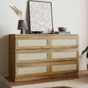Boho Dresser For Bedroom, Boho 6-Drawer Storage Chest for Adults and Kids