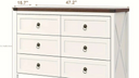 Farmhouse 6-Drawer Dresser For Bedroom, Chest of Drawers For Adults and Kids, White