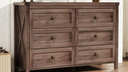 Farmhouse 6-Drawer Dresser For Bedroom, Chest of Drawers For Adults and Kids, White