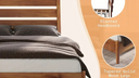 Mid-Century Modern Queen Platform Bed Frame With Headboard, No Box Spring Required, Queen