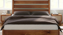 Mid-Century Modern Queen Platform Bed Frame With Headboard, No Box Spring Required, Queen
