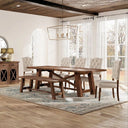 Newberry Orchard Solid Wood Bench, Distressed Walnut