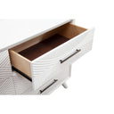 Serena Solid Wood Nightstand with Drawers, Fully Assembled White Mid-Century Side Table