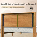 Wood Mid-Century Modern Platform Bed Frame With Headboard, No Box Spring Needed, Queen