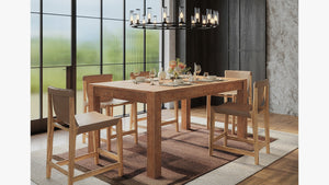 Grayson Solid Wood Rustic Dining Table for 4 to 6 People - Caramel Oak