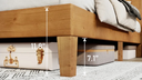 Wood Mid-Century Modern Platform Bed Frame With Headboard, No Box Spring Needed, Queen