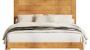 Wood Mid-Century Modern Platform Bed Frame With Headboard, No Box Spring Needed, Queen
