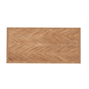 Grayson Chevron Dining Table, Handcrafted  Finger Jointed, Natural Brown