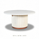 Astor Fluted Round Coffee Table With Storage, Creamy White Oak