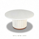 Astor Fluted Round Coffee Table With Storage, Creamy White Oak