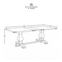 Better Wood 88" Wide Rectangular Pedestal Dining Table, Rustic Espresso Wood
