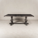 Better Wood 88" Wide Rectangular Pedestal Dining Table, Rustic Espresso Wood