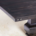 Better Wood 88" Wide Rectangular Pedestal Dining Table, Rustic Espresso Wood