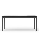 Black rectangular table on a white background