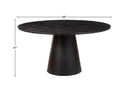 59" Hazel Round Dining Table, Black Oak
