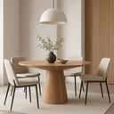 59" Hazel Round Dining Table, Natural Oak