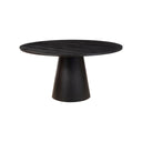 59" Hazel Round Dining Table, Black Oak