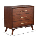 James Auden Midcentury 3-Drawer Nightstand, Solid Wood End Table, Classic Walnut