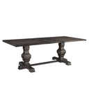 Better Wood 88" Wide Rectangular Pedestal Dining Table, Charcoal Oak
