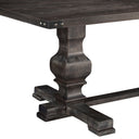 Better Wood 88" Wide Rectangular Pedestal Dining Table, Charcoal Oak