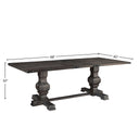 Better Wood 88" Wide Rectangular Pedestal Dining Table, Charcoal Oak
