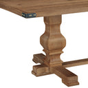 Better Wood 88" Wide Rectangular Pedestal Dining Table, Warm Brown Oak
