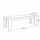 58" Solid Wood Farmhouse Accent Bench, Weathered Natural