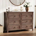 Farmhouse 6-Drawer Dresser For Bedroom, Chest of Drawers For Adults and Kids, White
