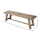 Newberry Orchard Distressed Dining Bench, Salvaged Natural Oak