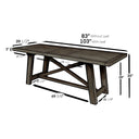 Newberry Orchard 83"-103" Wide Solid Wood Extendable Dining Table, Distressed Charcoal Oak