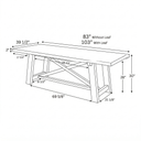 Trestle Farmhouse Extendable Dining Table X-Base, Charcoal Brown