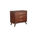 James Auden Midcentury 3-Drawer Nightstand, Solid Wood End Table, Classic Walnut