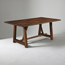 72" Trestle Dining Table, Espresso Walnut Brown